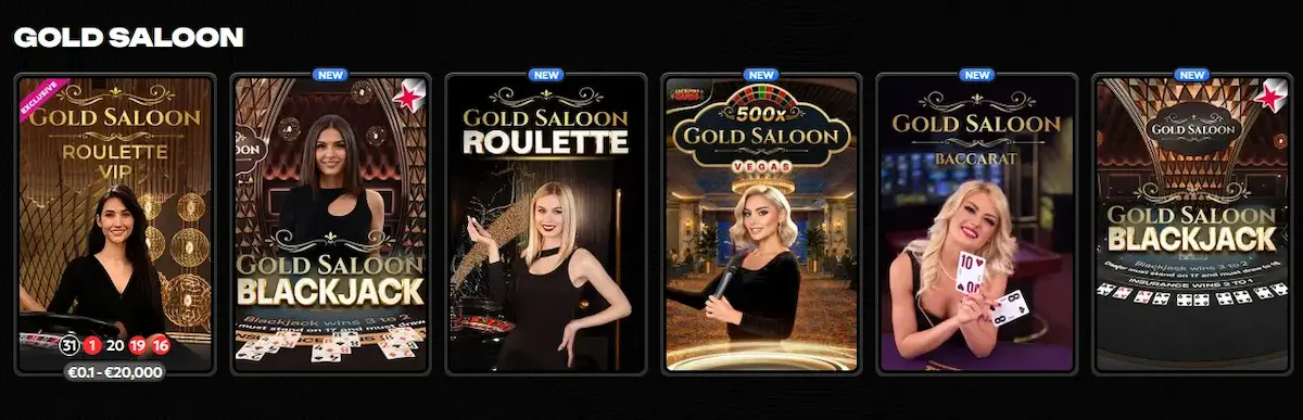 Spinsy Gold Saloon: exklusive VIP-Tische für Blackjack und Roulette